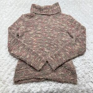 Talbots Turtleneck Sweater Women's Medium Knit Multicolor Wool Mohair Boho VTG